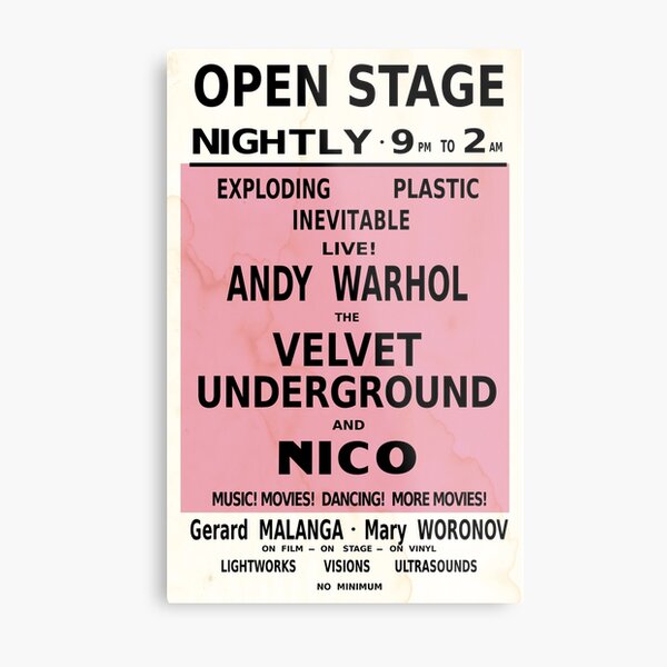 VELVET UNDERGROUND NICO ANDY WARHOL VINTAGE POSTER Metal Print