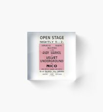 VELVET UNDERGROUND NICO ANDY WARHOL VINTAGE POSTER Acrylic Block