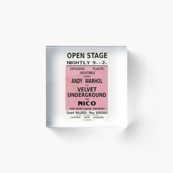 VELVET UNDERGROUND NICO ANDY WARHOL VINTAGE POSTER Acrylic Block