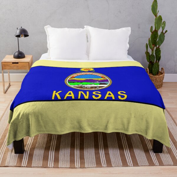 Item preview, Kansas Map with Kansas State Flag designed and sold by Havocgirl.