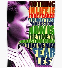 Marie Curie Inspirational Quote Poster