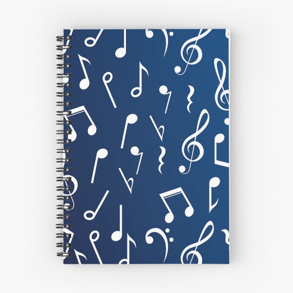 Item preview, Dark Blue Music Symbol Notebook designed and sold by Ninjakandy.