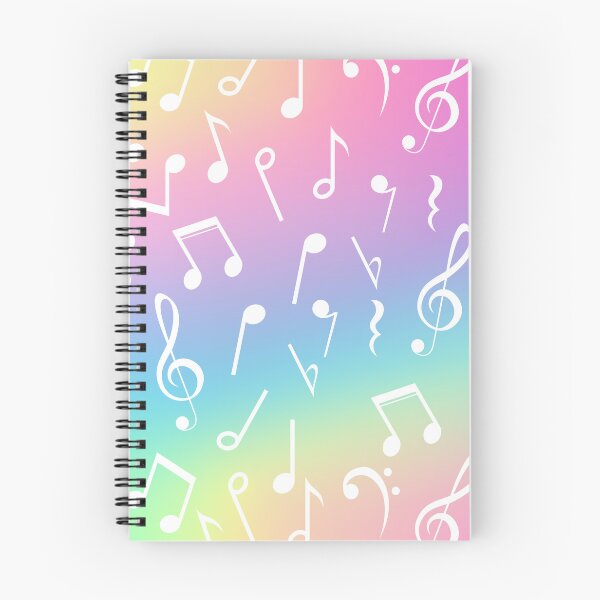 Item preview, Rainbow Gradient Music Symbol Notebook designed and sold by Ninjakandy.