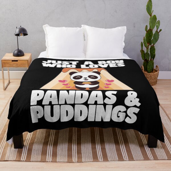 Item preview, Just a Boy Who Loves Pandas & Puddings, Funny Gift for Panda Bear Lover designed and sold by DADA635.
