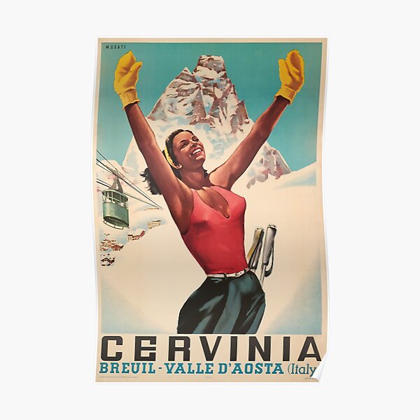 Cervinia, Breuil - Valle d'Aosta ,Italy, Ski Poster Poster