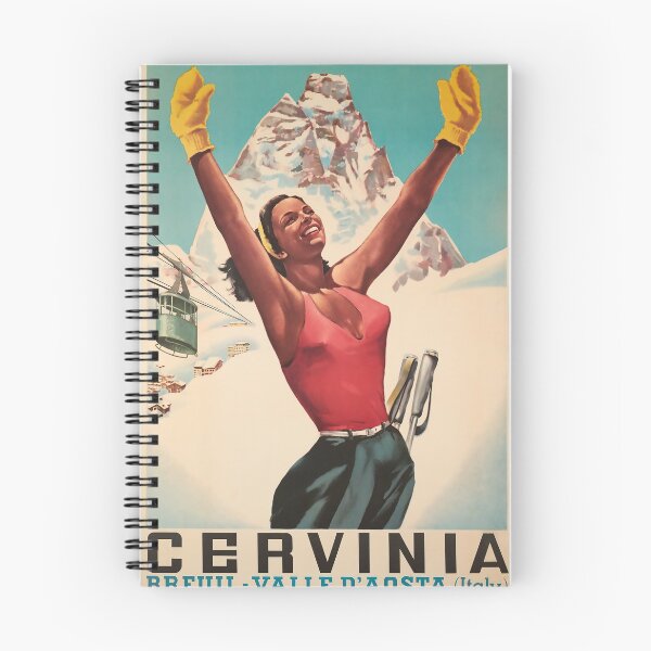 Aperçu de l'œuvre y compris le Cervin en forme de pyramide. Un réseau de pistes relie Breuil-Cervinia à des stations suisses comme Zermatt créée et vendue par BokeeLee.