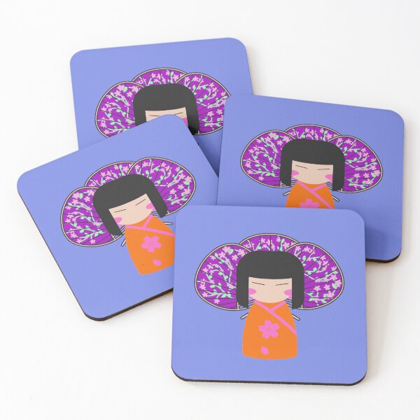 Item preview, Japanese Kimono Doll With Fans designed and sold by LMoonDesigns.