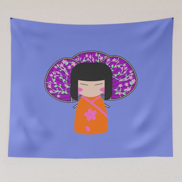 Item preview, Japanese Kimono Doll With Fans designed and sold by LMoonDesigns.