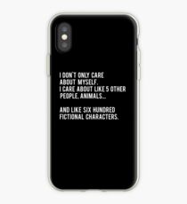 Vinilo o funda para iPhone No sólo me preocupo por mí mismo. Me importan como 5 otras personas, animales y como seiscientos personajes de ficción - Negro