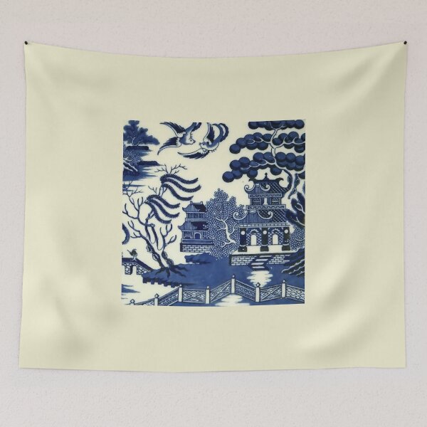 Item preview, antique willow ware oriental toile designed and sold by Izoberu.