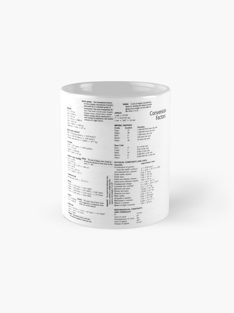 Alternate view of General Physics Conversion Factors #General #Physics #Conversion #Factors #GeneralPhysics #ConversionFactors Mug