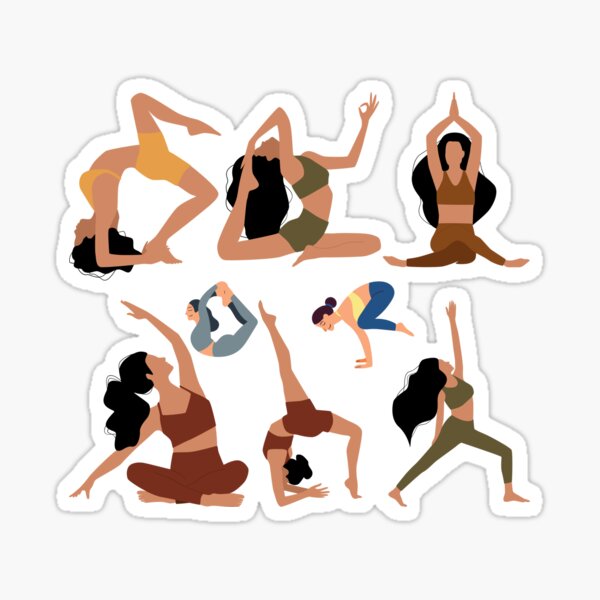 yoga stickers Sticker for Sale by MYWMC