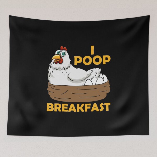 Item preview, I poop breakfast, funny, t shirt, hoodie, tanktop, chicken, egg, breakfast designed and sold by ShaykhUmer.