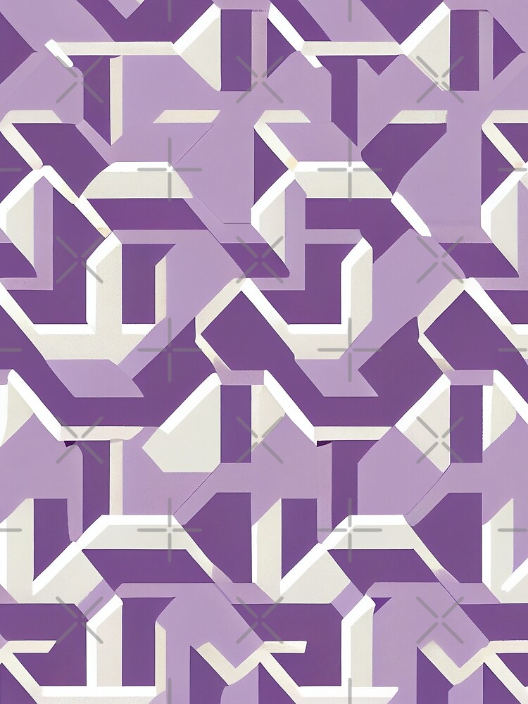 Thumbnail 3 von 3, Tuch, Simple Purple White Pastel Scandifornian Pattern Digital Painting designt und verkauft von CodeAndColors.