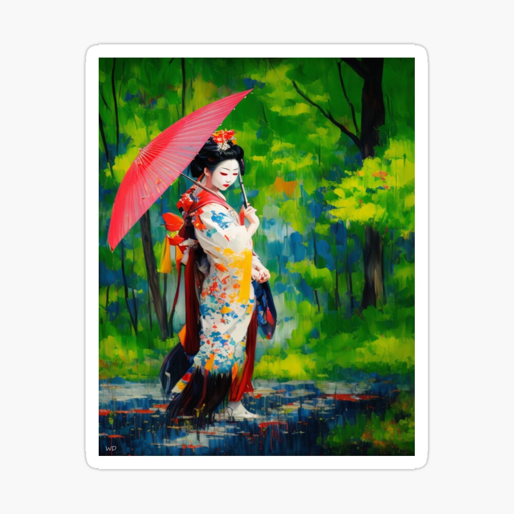 Japanese geisha just walking in a park" Printundefined by | Redbubble
