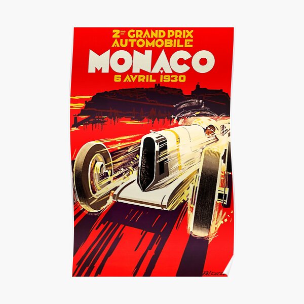 Monaco Grand Prix 1930 - Vintage Racing Poster Poster