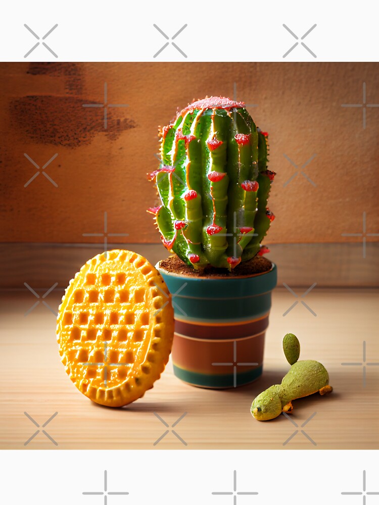 Thumbnail 6 von 6, Hoodie, Cactus and Waffle with a Pebble Digital Painting designt und verkauft von CodeAndColors.