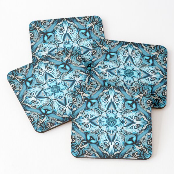 Item preview, Blue Dreamy Formal Aesthetic Scandifornian Pattern Digital Painting designed and sold by CodeAndColors.
