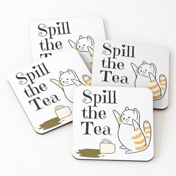 Item preview, Spill the tea cat designed and sold by PellSilversmith.