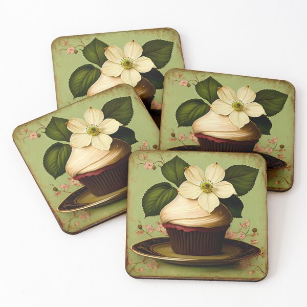 Item preview, Cupcake and Dogwood Crest Digital Painting designed and sold by CodeAndColors.