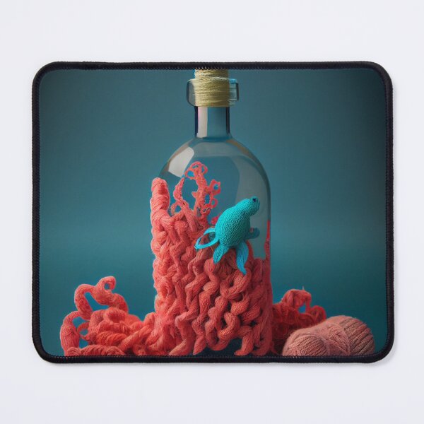 Artikelvorschau, Yarn Coral and the Bottle Digital Painting entworfen und verkauft von CodeAndColors.