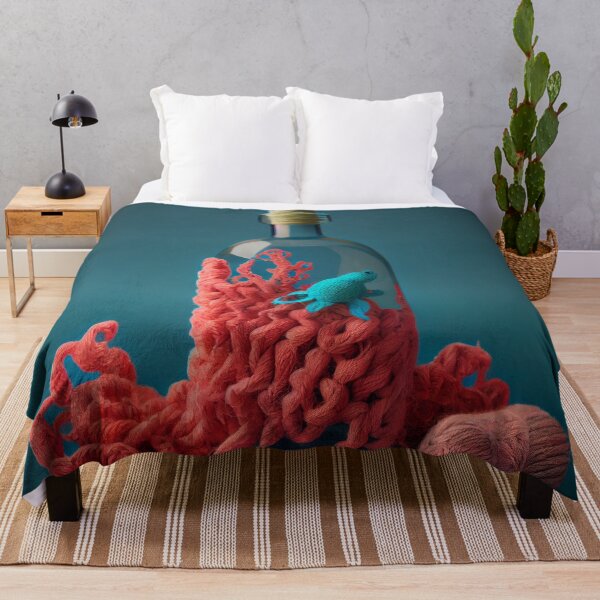 Artikelvorschau, Yarn Coral and the Bottle Digital Painting entworfen und verkauft von CodeAndColors.