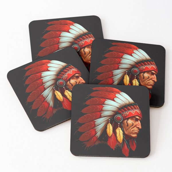 Item preview, Crimson Heritage: Red Indian Man Art designed and sold by Wonder Pixel Studio.