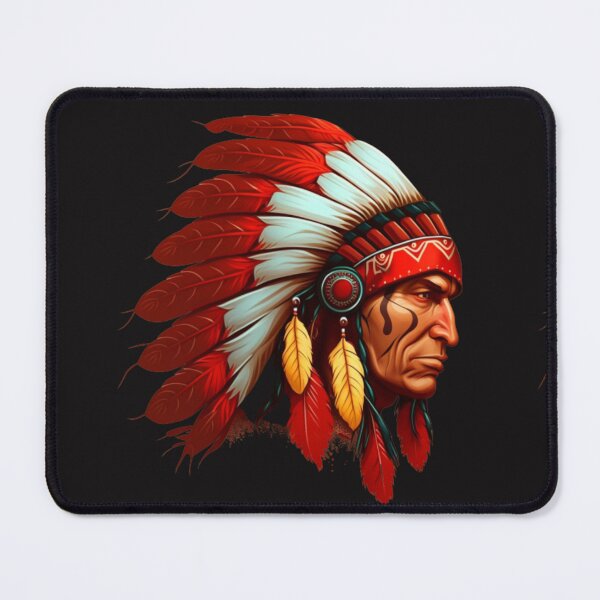 Item preview, Crimson Heritage: Red Indian Man Art designed and sold by Wonder Pixel Studio.