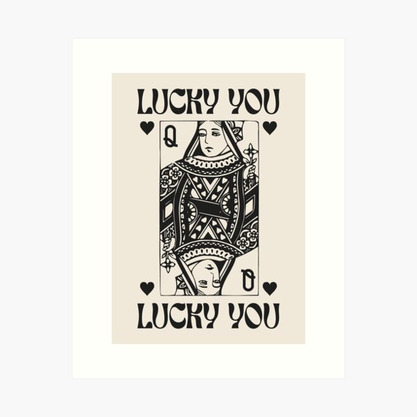 Item preview, Lucky You Positive Affirmation Queen of Hearts in Black and Off-White designed and sold by enricadenicola.