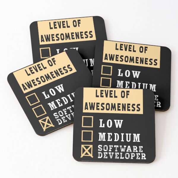 Item preview, Software developer LEVEL OF AWESOMENESS  designed and sold by ZEDSOU ⭐⭐⭐⭐⭐.