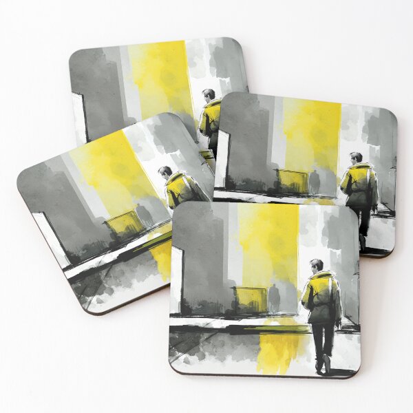 Item preview, Man Walking City Yellow Line Combined with Gray and Black designed and sold by ArtfulAmbitions.