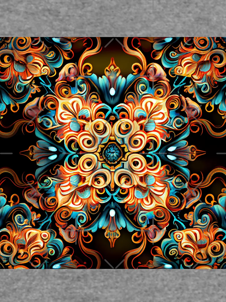 Thumbnail 6 von 6, Leichter Pullover, Dazzling Grand Maximalist Pattern Digital Painting designt und verkauft von CodeAndColors.