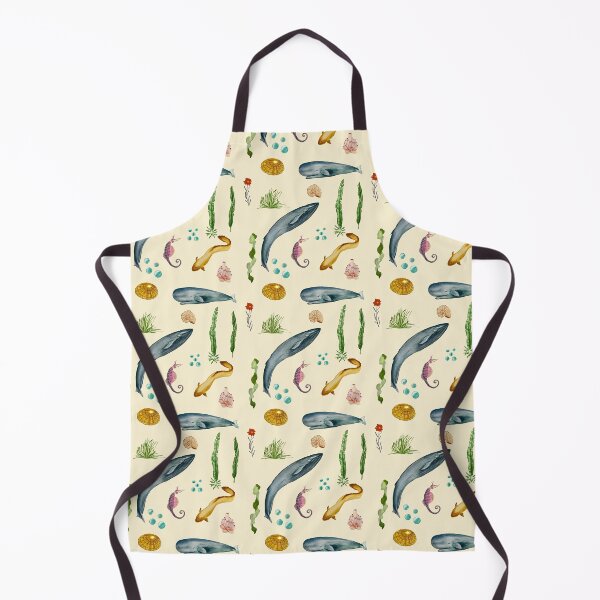 Item preview, Eel whale seaweed coral shell watercolor pattern beige designed and sold by Yana Mustafina | Boho Soulful Designs.