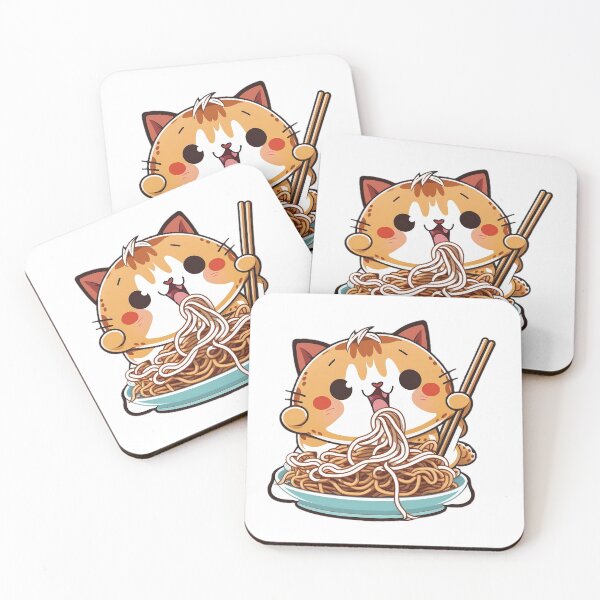 Item preview, Cute cat eating spaghetti  designed and sold by ElectroArtworks.