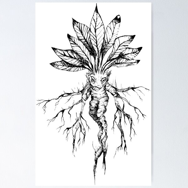 Ilustração do Stock: Hand drawing illustration. Vector illustration of  mandrake. Mandragora root homunculus, alchemy ingredient, witchcraft,  sorcery mystical creature. Halloween character. Botanical. Coloring page