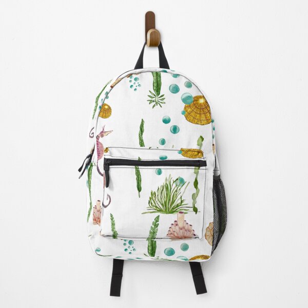 Item preview, Sea horse shell beige seaweed watercolor pattern designed and sold by Yana Mustafina | Boho Soulful Designs.