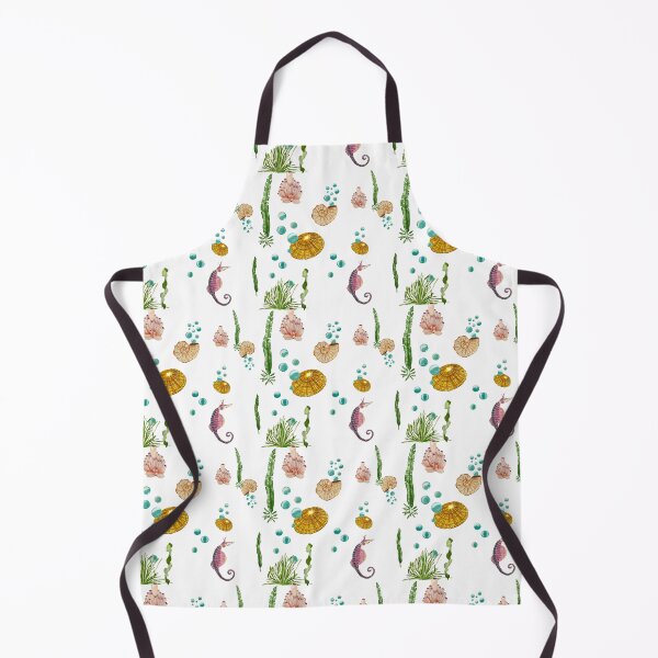 Item preview, Sea horse shell beige seaweed watercolor pattern designed and sold by Yana Mustafina | Boho Soulful Designs.