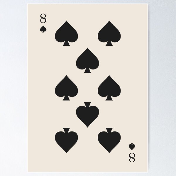 Item preview, Lucky 8 of Spades Black and White designed and sold by enricadenicola.