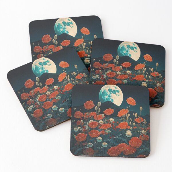 Item preview, poppy under full moon designed and sold by BISCAN.