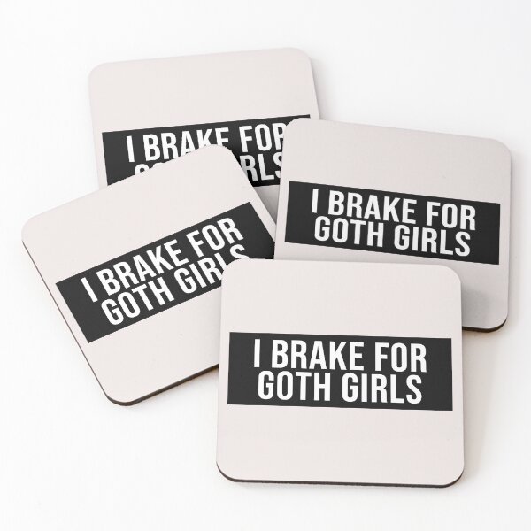 Item preview, I brake for goth girls - Funny "I Brake For Goth Girls" window decal BUMPER STICKER designed and sold by SkiMountain.