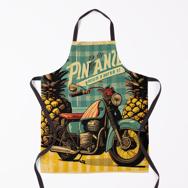 Artikelvorschau, Motorcycle Pineapples on Plaid Digital Painting entworfen und verkauft von CodeAndColors.