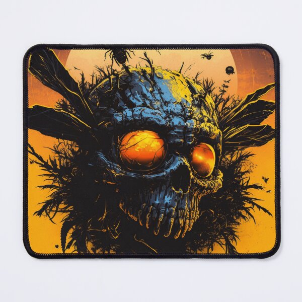 Item preview, Winged Post Apocalyptic Cyberpunk Skull And Insects designed and sold by Nightarcade.