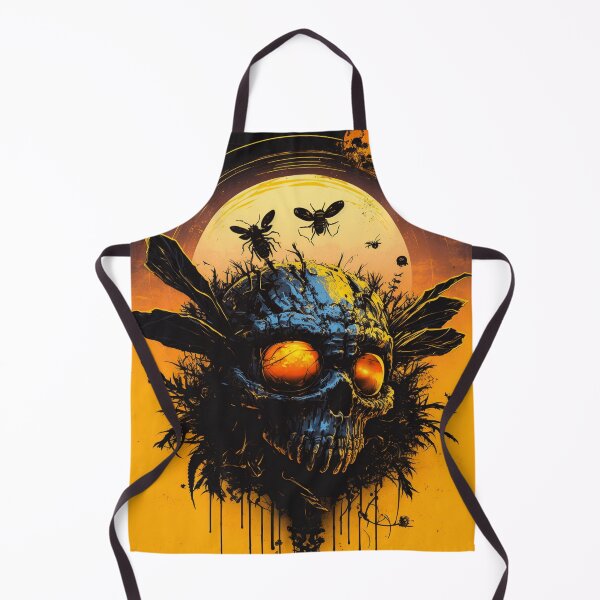 Item preview, Winged Post Apocalyptic Cyberpunk Skull And Insects designed and sold by Nightarcade.