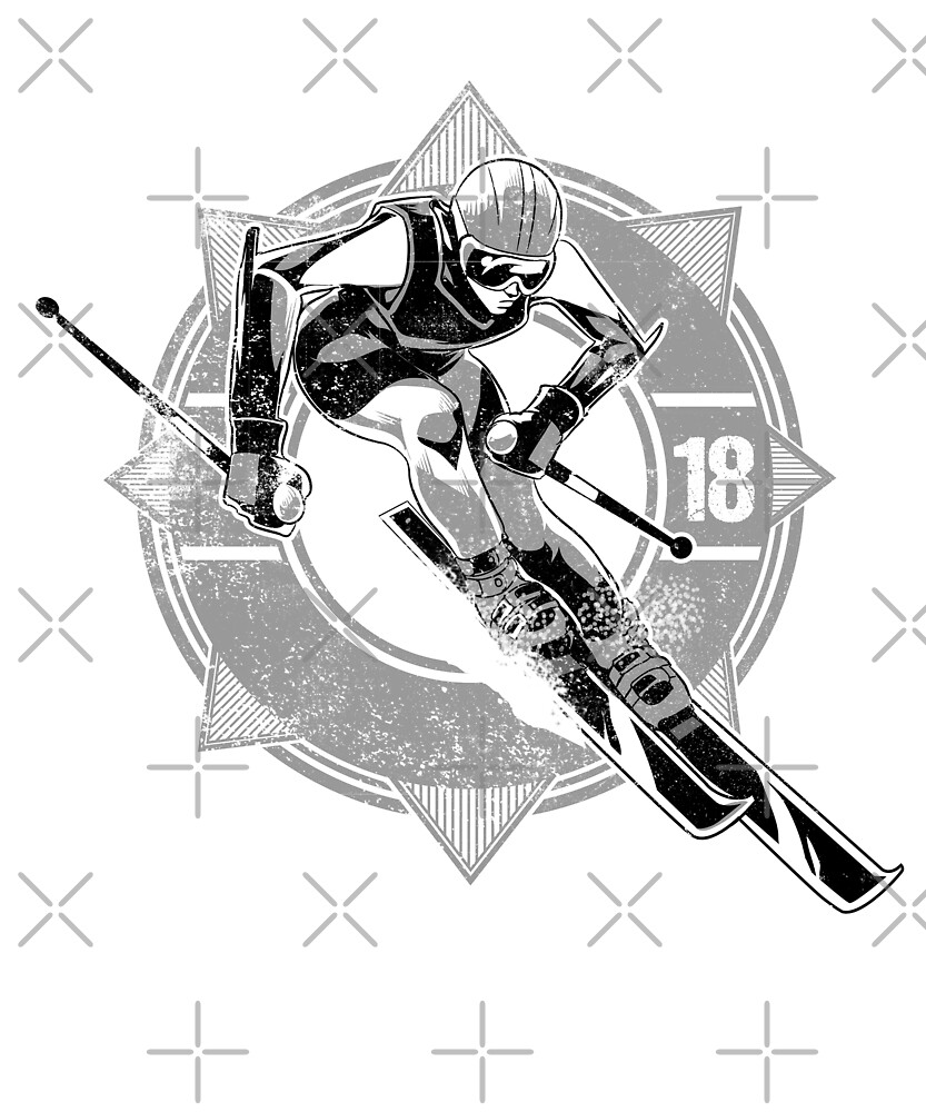 "Downhill Skiing" by styleuniversal Redbubble