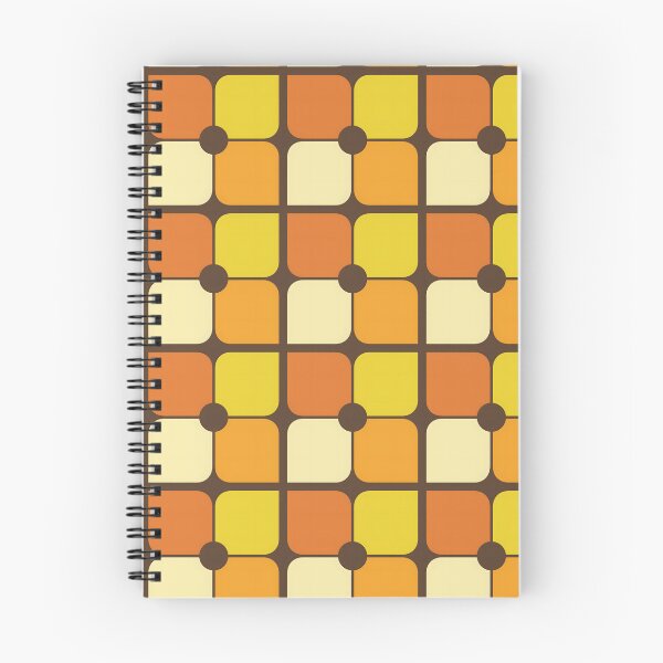 Item preview, Retro 70s Aesthetic Pattern Four Corners Brown, Yellow, Orange designed and sold by MadfishDesigns.