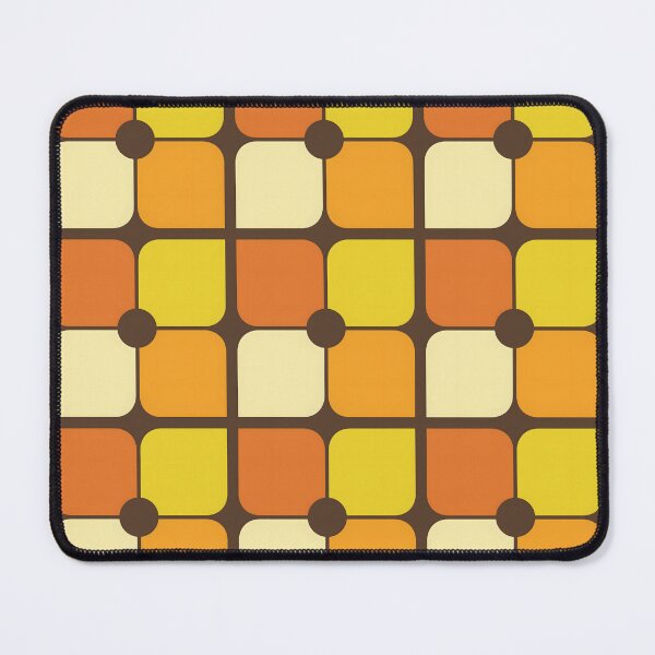 Item preview, Retro 70s Aesthetic Pattern Four Corners Brown, Yellow, Orange designed and sold by MadfishDesigns.