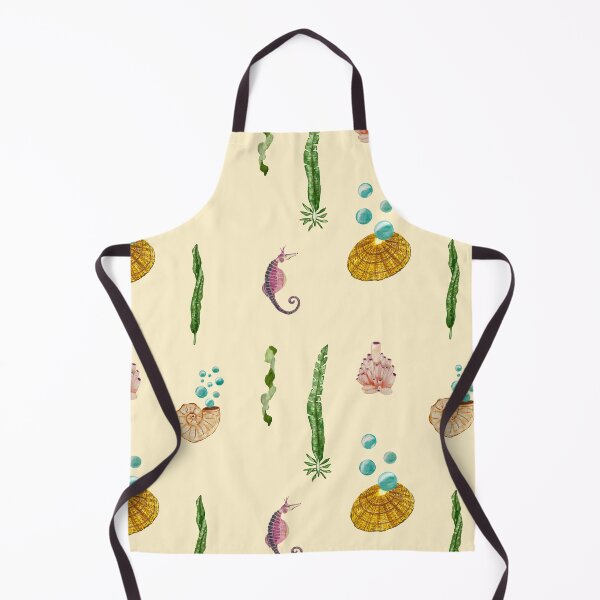 Item preview, Sea bubbles shell seaweed beige watercolor pattern designed and sold by Yana Mustafina | Boho Soulful Designs.