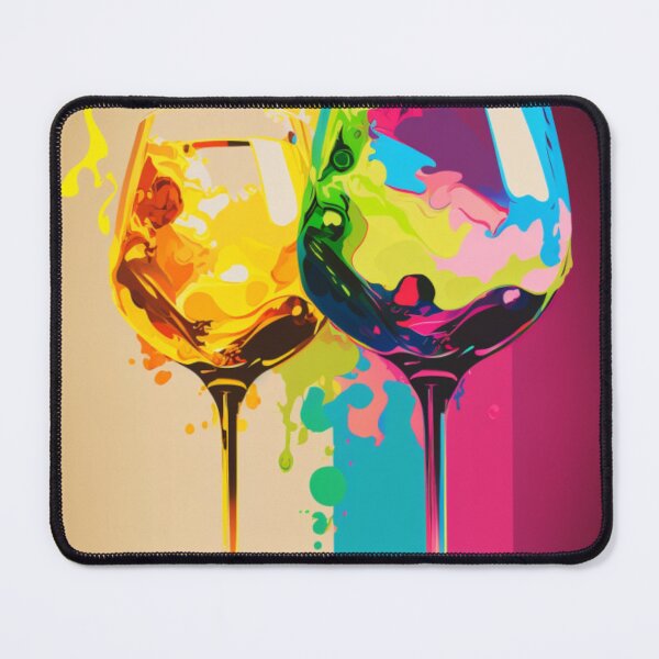 Item preview, Pop Art Wine Red Rose and White Glass designed and sold by SOMM DIGI ART .