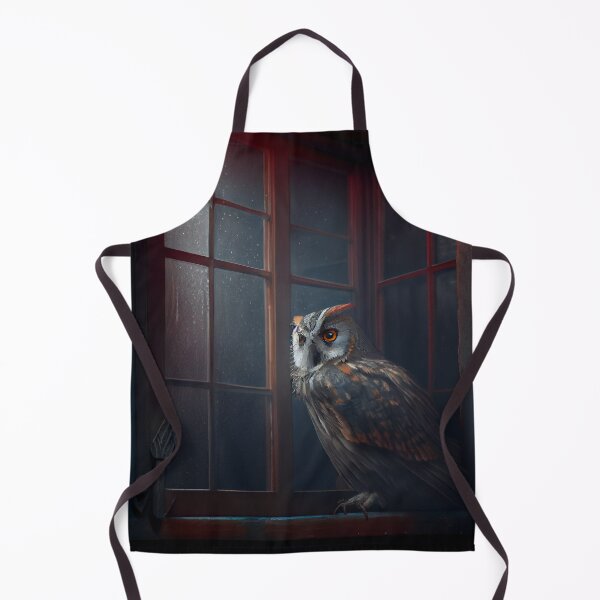 Aperçu de l'œuvre Moody Owl at the Window Digital Painting créée et vendue par CodeAndColors.