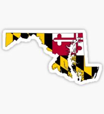 Maryland Map With Maryland State Flag Sticker